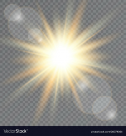 Sunlight on transparent background lens flare