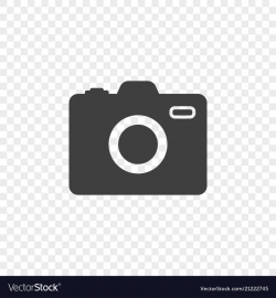 Minimalistic camera icon on a transparent