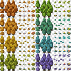 RPG Maker Trees, assorted-color pine trees transparent ...