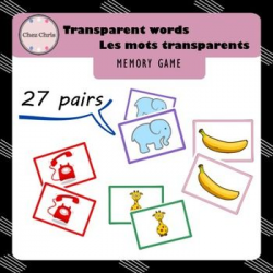 Memory Game - Les Mots Transparents / Transparent words ...