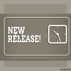 Handwriting text New Release. Concept meaning announcing ...