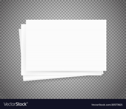 White paper sheets on transparent background