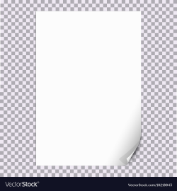 Curled Paper Corner A4 with transparent background
