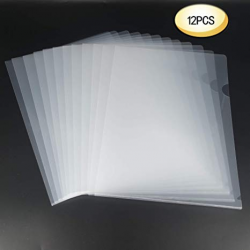 L-Type Plastic Folder Safe Project Pockets Transparent Clear Document  Folder 12pcs for A4 paperPlastic Paper Jacket Sleeves in Assorted Project  ...