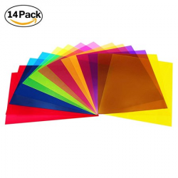 etyhf 14 pack colored overlays transparency color film plastic sheets  correction gel light filter sheet, 8.5 by 11 inch,7 assorted colors
