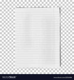A4 sheet of lined paper isolated on transparent