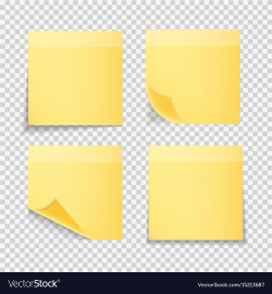 Sticky paper note on transparent background