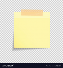 Sticky paper note on transparent background