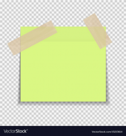 Sticky paper note on transparent background