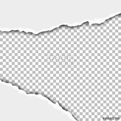 Vector torn wide window in white sheet of paper with ...