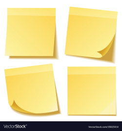 Sticky note with shadow isolated on transparent