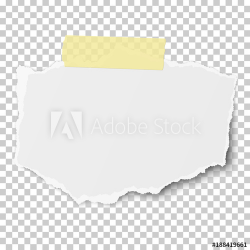 Vector rectangular torn piece of paper with soft shadow on ...