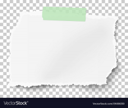 Rectangular ragged paper scrap on transparent