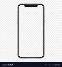 Black phone mock up with transparent screen