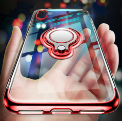 Ultra Thin Transparent Phone Case For IPhone XS MAX XR X 8 7 6 6S Plus  Samsung S10 S10e Car Magnetic Cases Finger Ring Holder Cover Coque Cell  Phone ...