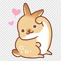 Kawaii, brown rabbit transparent background PNG clipart ...