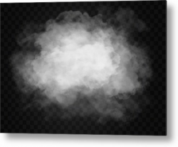 Fog Or Smoke Isolated Transparent Special Effect. White Vector Cloudiness,  Mist Or Smog Background. Vector Illustration Metal Print