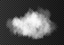 White smoke puff isolated on transparent background. Cloud ...