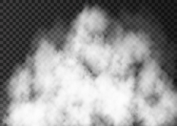 White realistic smoke isolated on transparent background ...