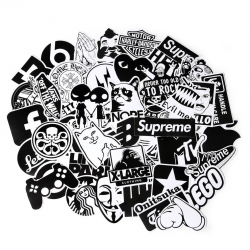 Transparent Vinyl Stickers Pack 100 pcs,Black and Clear Stickers Decals,  Sticker Bomb for Water Bottle Laptop Car Motorcycle Bicycle Luggage  Graffiti ...