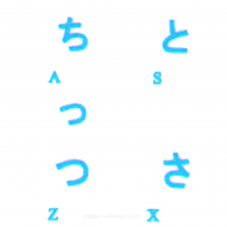 JAPANESE HIRAGANA KEYBOARD STICKER TRANSPARENT BLUE LETTERS
