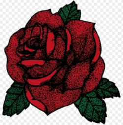 rose red green leaf beautiful aesthetic tumblr sticker ...