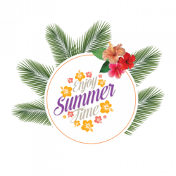 Summer Badge With Leave Decoration, Summer Badge, Labels ...