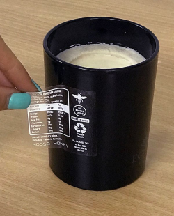 white ink on clear vinyl label stickers