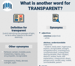 Synonyms for TRANSPARENT, Antonyms for TRANSPARENT ...