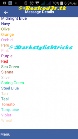 All Color Codes for Facebook Chatting - REAL CODER