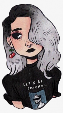 Grunge Girl Black Dark Tumblr Cool Let Be Friends Rock ...
