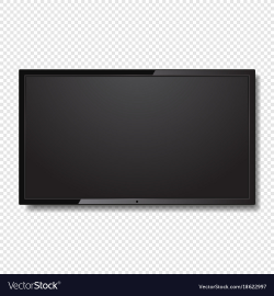 Realistic blank led tv screen on transparent