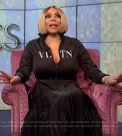 WornOnTV: Wendy\'s black VLTN logo zip up dress on The Wendy ...