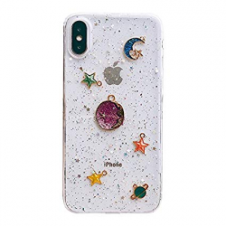 Clear Transparent Galaxy Universe Soft TPU Case for Apple iPhone X iPhoneX  3D Cartoon Crystal Cool Fun Unique Funny Interesting Fashion Special Girls  ...