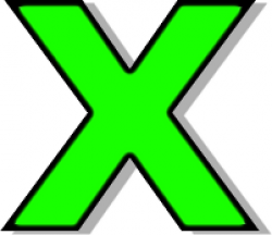 lowercase X green - /signs_symbol/alphabets_numbers ...