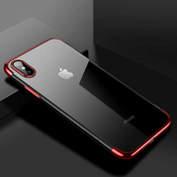 CAFELE soft TPU case for iPhone X Xs Max cases ultra thin transparent  plating shining case for iPhone Xs Mixed silicon cover (Red)