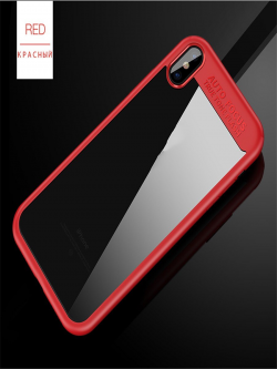 iPhone X Phone Cover Transparent Design Ultra Thin Red Phone Case