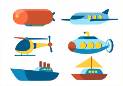 Air and Water Transportation Clipart Set - Download Free ...