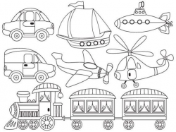 ITEM: Black and White Transport #Clipart - #Digital #Vector ...