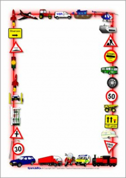 Transport-themed A4 page borders (SB3889) - SparkleBox ...