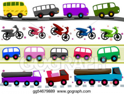 Stock Illustration - Transportation borders. Clipart Drawing ...