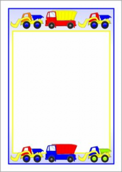 Dump trucks and diggers A4 page borders (SB8156 ...