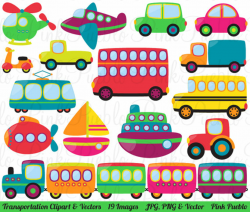 Transportation Clipart Clip Art Vectors, Great for Kids ...