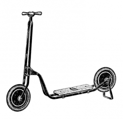 Vintage Clip Art - Transportation Toys - Scooter etc - Clip ...