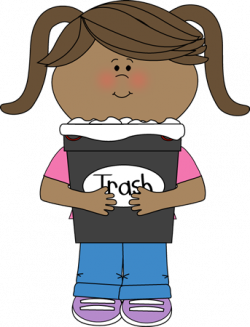 Girl Classroom Trash Helper Clip Art - Girl Classroom Trash ...