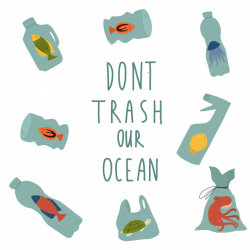 Don\'t trash our ocean Vector | Premium Download