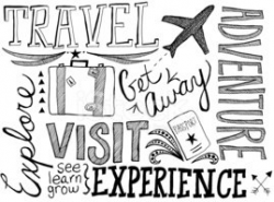 Hand Drawn Travel Doodle With Words and Images stock vectors ...