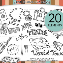 Travel Doodle Clip Art, PNG, | Clipart Panda - Free Clipart ...