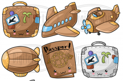 Kawaii Travel Clipart By Digitalartsi | TheHungryJPEG.com