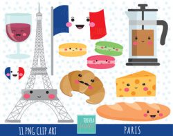 50% SALE PARIS clipart, FRANCE clipart travel clipart, kawaii clipart